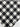 Black and white checkered fabric with a brand label on a white background